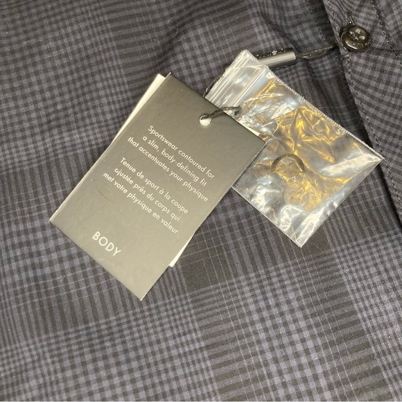 NWT Calvin Klein Body Slim Fit Black Plaid Sportswear Dress Shirt Size Large - Picture 7 of 10